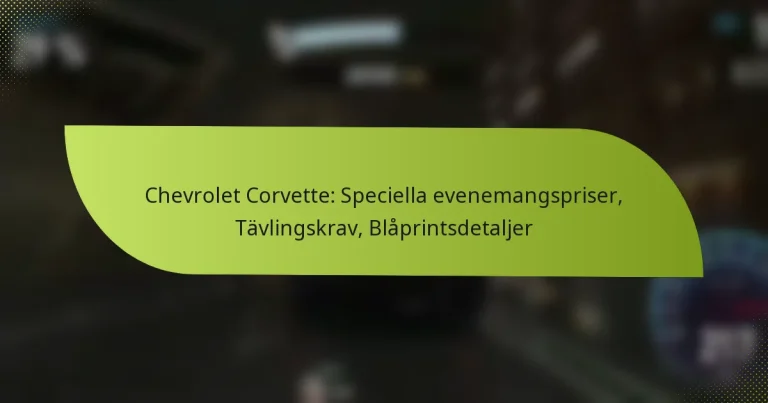 Chevrolet Corvette: Speciella evenemangspriser, Tävlingskrav, Blåprintsdetaljer