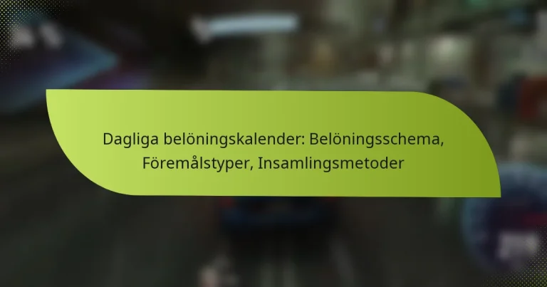 Dagliga belöningskalender: Belöningsschema, Föremålstyper, Insamlingsmetoder