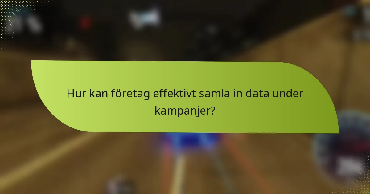 Hur kan företag effektivt samla in data under kampanjer?